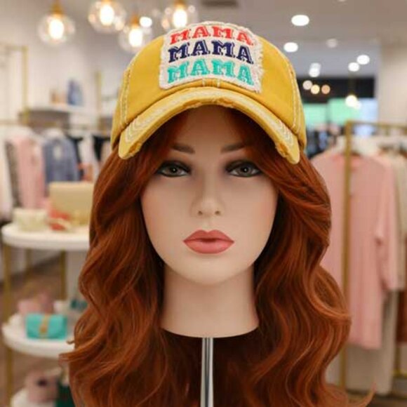 2/$30 Ladies Yellow Mama Mama Mama Baseball Hat - Picture 2 of 8